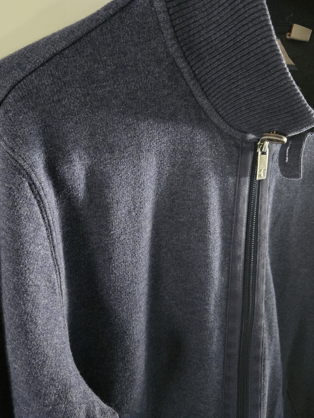 BOSS ORANGE Men's Navy Zip-Up Knit Jacket - Picture 4 of 12